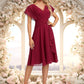 Jillian A-line V-Neck Knee-Length Chiffon Homecoming Dress With Ruffle DEP0025716