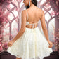 Addyson A-line V-Neck Short Lace Homecoming Dress DEP0025708