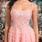 Dania Ball-Gown/Princess Scoop Short Tulle Lace Homecoming Dress With Ruffle DEP0025676