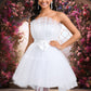 Phyllis Ball-Gown/Princess Asymmetrical Short Tulle Homecoming Dress With Bow DEP0025709