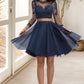 Leanna A-line Scoop Short/Mini Tulle Homecoming Dress DEP0020573