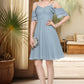 Laura A-line Cold Shoulder V-Neck Knee-Length Chiffon Homecoming Dress With Cascading Ruffles DEP0020578