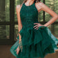 Tiffany Ball-Gown/Princess Scoop Short/Mini Lace Tulle Homecoming Dress With Sequins DEP0020537