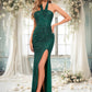 Mylee Sheath/Column Halter Floor-Length Sequin Prom Dresses DEP0025858