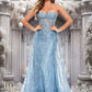 Nayeli Sheath/Column Sweetheart Sweep Train Sequin Tulle Prom Dresses With Sequins DEP0025860