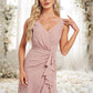 Erica A-line V-Neck Floor-Length Chiffon Bridesmaid Dress DEP0025820