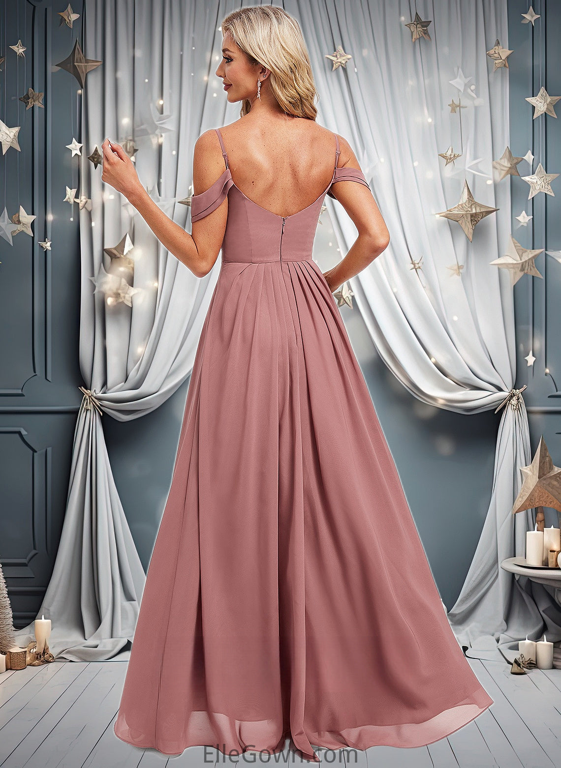 Annabella A-line Cold Shoulder Asymmetrical Chiffon Bridesmaid Dress DEP0025823