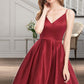 Ina A-line V-Neck Short/Mini Satin Homecoming Dress DEP0020542