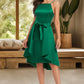 Jamiya A-line Square Knee-Length Satin Homecoming Dress With Bow Ruffle DEP0020520