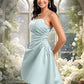 Kristin A-line Straight Short Satin Homecoming Dress DEP0025643