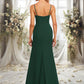 Adelyn Trumpet/Mermaid Cowl Floor-Length Chiffon Prom Dresses With Ruffle DEP0025874