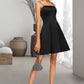 Vivien A-line Square Short/Mini Satin Homecoming Dress DEP0020529