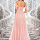 Dalia A-line Sweetheart Off the Shoulder Floor-Length Tulle Floral Lace Prom Dresses With Appliques Lace DEP0025870