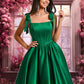 Eliana Ball-Gown/Princess Straight Short Satin Homecoming Dress With Bow DEP0025645