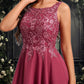 Alisson A-line Scoop Short Chiffon Homecoming Dress With Sequins Appliques Lace DEP0025681