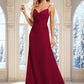 Jadyn Trumpet/Mermaid V-Neck Floor-Length Chiffon Bridesmaid Dress DEP0025825