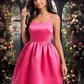 Milagros Ball-Gown/Princess Scoop Short Satin Homecoming Dress DEP0025714