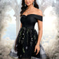 Brynlee A-line Off the Shoulder Short Tulle Lace Homecoming Dress With Embroidered DEP0025720