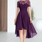 Hailie A-line Scoop Asymmetrical Chiffon Lace Homecoming Dress DEP0020587