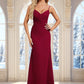 Jadyn Trumpet/Mermaid V-Neck Floor-Length Chiffon Bridesmaid Dress DEP0025825