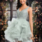 Brooklynn Ball-Gown/Princess V-Neck Short Tulle Lace Homecoming Dress DEP0025671