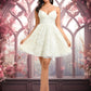 Addyson A-line V-Neck Short Lace Homecoming Dress DEP0025708