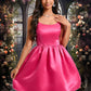 Milagros Ball-Gown/Princess Scoop Short Satin Homecoming Dress DEP0025714