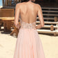 Hortensia A-line Halter Knee-Length Chiffon Homecoming Dress With Beading DEP0020541