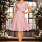 Stephany A-line V-Neck Knee-Length Chiffon Homecoming Dress DEP0025702