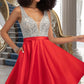 Yamilet A-line V-Neck Short/Mini Satin Homecoming Dress With Beading Sequins DEP0020569