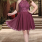 Vivien A-line Scoop Knee-Length Chiffon Homecoming Dress With Beading DEP0020550