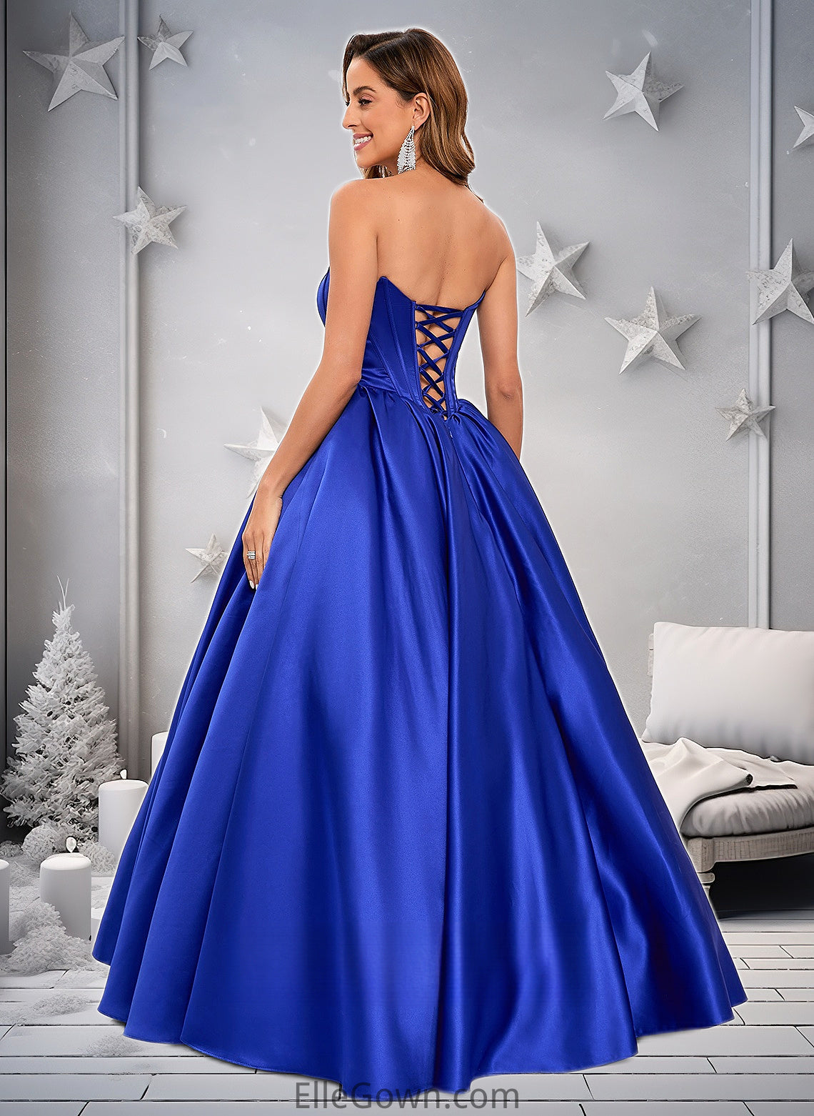 Mckenna Ball-Gown/Princess Straight Floor-Length Satin Prom Dresses DEP0025831