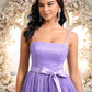 Amiya Ball-Gown/Princess Straight Short Tulle Homecoming Dress With Bow DEP0025717