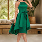 Jamiya A-line Square Knee-Length Satin Homecoming Dress With Bow Ruffle DEP0020520