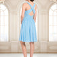 Mary A-line V-Neck Knee-Length Chiffon Homecoming Dress With Ruffle DEP0025703