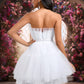 Phyllis Ball-Gown/Princess Asymmetrical Short Tulle Homecoming Dress With Bow DEP0025709