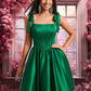 Eliana Ball-Gown/Princess Straight Short Satin Homecoming Dress With Bow DEP0025645