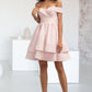 Madeleine A-line Short/Mini Stretch Crepe Homecoming Dress With Cascading Ruffles DEP0020540