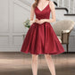 Ina A-line V-Neck Short/Mini Satin Homecoming Dress DEP0020542