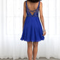 Micah A-line V-Neck Short/Mini Chiffon Lace Homecoming Dress With Beading DEP0020563