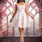 Zaniyah A-line Scoop Short Jacquard Homecoming Dress DEP0025710