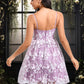 Saniya A-line V-Neck Short Lace Homecoming Dress With Embroidered DEP0025697