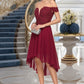 Hayley A-line Off the Shoulder Asymmetrical Chiffon Homecoming Dress With Beading DEP0020582