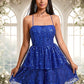 Nathalie A-line Straight Short Sequin Homecoming Dress DEP0025713