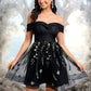 Brynlee A-line Off the Shoulder Short Tulle Lace Homecoming Dress With Embroidered DEP0025720