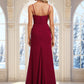 Jadyn Trumpet/Mermaid V-Neck Floor-Length Chiffon Bridesmaid Dress DEP0025825