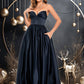 Sophie Ball-Gown/Princess V-Neck Floor-Length Satin Prom Dresses DEP0025840