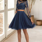 Leanna A-line Scoop Short/Mini Tulle Homecoming Dress DEP0020573