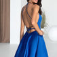 Kristen A-line Square Short/Mini Satin Homecoming Dress DEP0020567