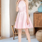 Ximena A-line Scoop Short/Mini Satin Homecoming Dress DEP0020590